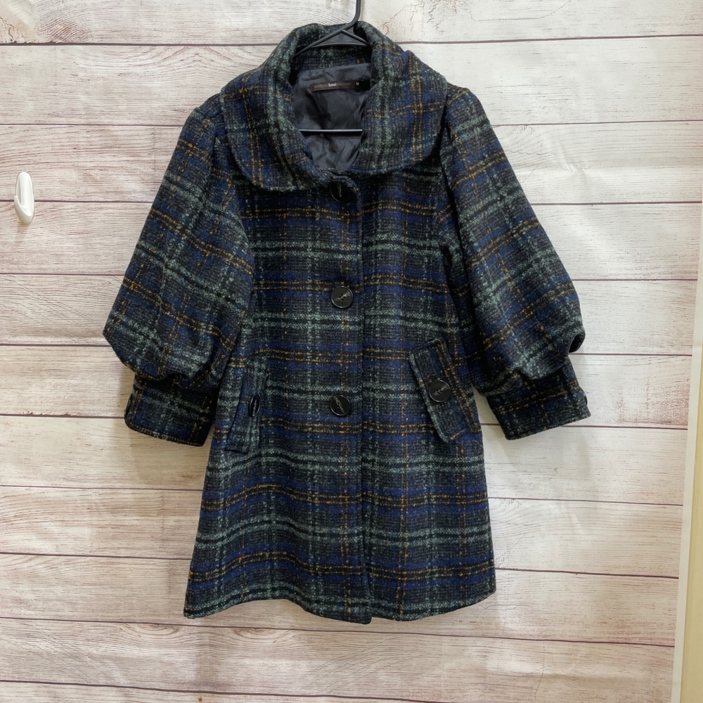 ANTHROPOLOGIE HAZEL PLAID TWEED COAT